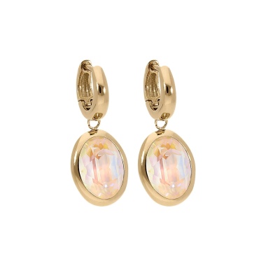 Серьги Qudo, Creole TIVOLA small G ivory cream delite, 310699 BW/G Серьги Qudo, Creole TIVOLA small G ivory cream delite, 310699 BW/G