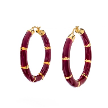 Серьги Francesca Bianchi, кольца, с эмалью, FB25.2-33S красный