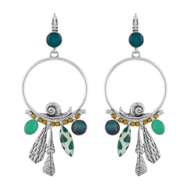 Серьги TARATATA, Green, со смолой, бусинами и порошком слюды, TT-E24-09779-104 зеленый Серьги TARATATA, Green, со смолой, бусинами и порошком слюды, TT-E24-09779-104 зеленый