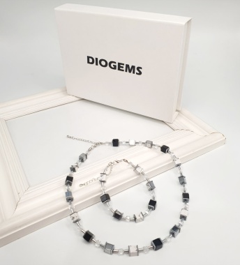 Комплект Diogems Cube, Monochrome, браслет и колье