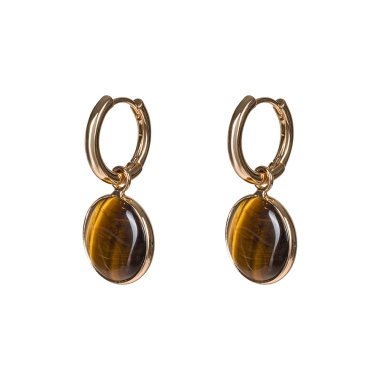 Серьги Fiore Luna, TIGER EYE, LE1120 BR/G, золотистые