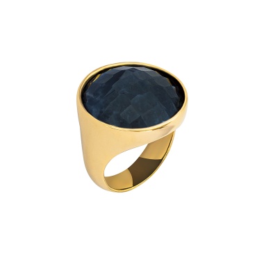 Кольцо Possebon, pearl black agate 16.5 мм