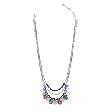 Колье TARATATA, Tootoo, со смолой,бусинами,стразами и блестками, TT-W23-10117-10M серебристый