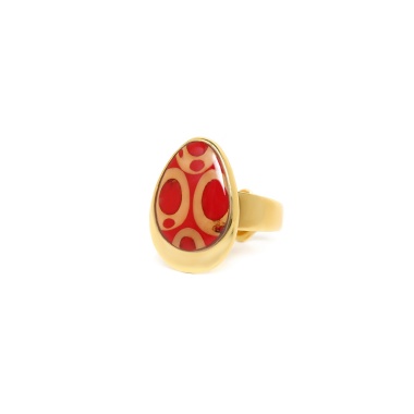 Кольцо Nature Bijoux, Piccadilly, с пальмовым орехом в смоле и перламутром, NB23.2-19-25016 красный