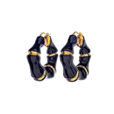 Серьги Francesca Bianchi, кольца, с эмалью, FB25.2-36S черный