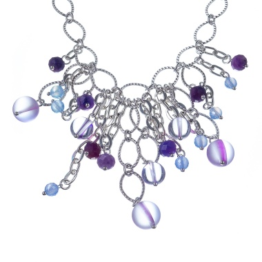 Колье Lanzerotti, Pervinca, с сугилитом, агатом и кристаллами, LZ-22.05-105 фиолетовый