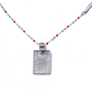 Колье Moon Paris, Ringo, бирюза, коралл, яшма, MR-22.03-022 серебристый