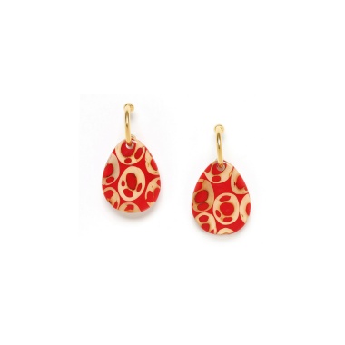 Серьги Nature Bijoux, Piccadilly, полукольца, с пальмовым орехом в смоле, NB23.2-12-79011 красный
