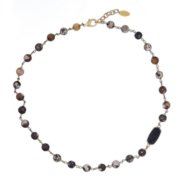 Колье Lanzerotti, Sfarfallio, агат, друза агата, LZ-24.01-104 коричневый