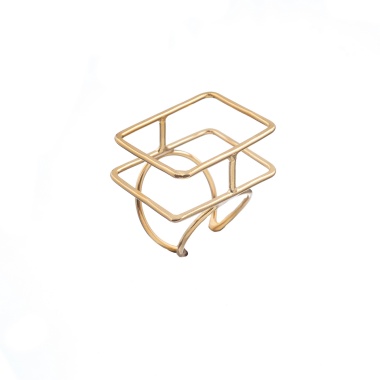 Кольцо Katerina Vassou, Eshe, разъемное, с прямоугольными накладками, KV23-307063G золотистый