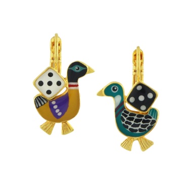 Серьги TARATATA, Jeu De L`oie, асимметричные, с цветной смолой, TT-H24-01704-20M золотистый Серьги TARATATA, Jeu De L`oie, асимметричные, с цветной смолой, TT-H24-01704-20M золотистый