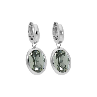 Серьги Qudo, Creole TIVOLA small S black diamond, 310530 BW/S