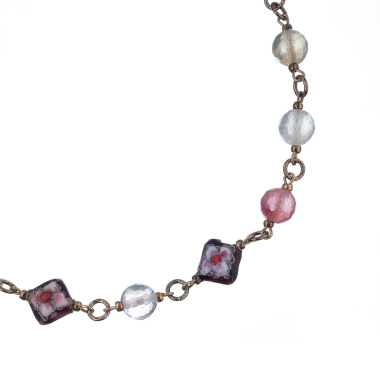 Колье Lanzerotti, Glicine, с кварцем и муранским стеклом, LZ-24.04-189 розовый