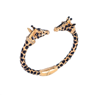 Браслет Polina Firenze, кафф, жираф с кристаллами и эмалью, PF25.2-BR4298 золотистый