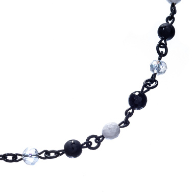 Колье Lanzerotti, Coniglio, с ониксом, говлитом и кристаллами, LZ-22.11-423 черный