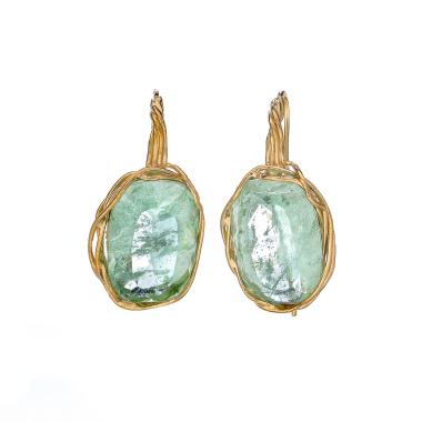 Серьги Estrosia, с празиолитом, ES-OREQ5-1A мятный