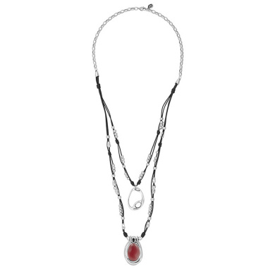 Колье Ciclon, Deba, двойное, с муранским стеклом, CN-232832 розовый