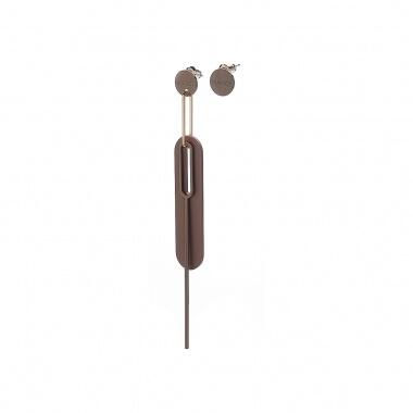 Серьги Nuance, асимметричные, диск с подвесками, NFN-21.10-066 коричневый