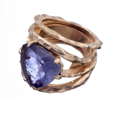 Кольцо Estrosia, с кристаллом, ES-ANM37 фиолетовый, 17,5