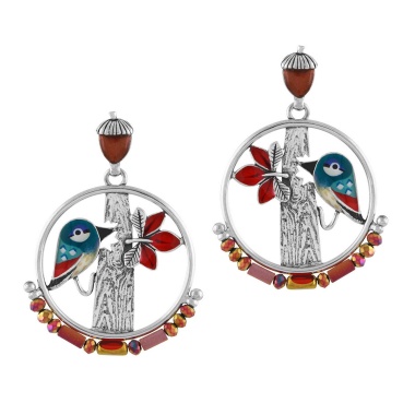 Серьги TARATATA, Woody, со смолой, бусинами и слюдяным порошком, TT-H24-10983-103 красный Серьги TARATATA, Woody, со смолой, бусинами и слюдяным порошком, TT-H24-10983-103 красный