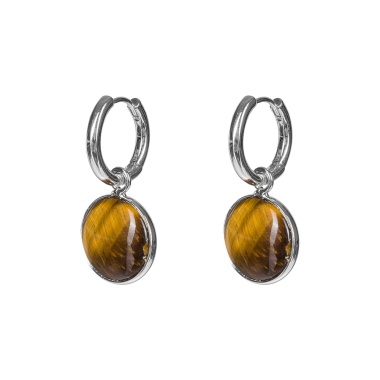 Серьги Fiore Luna, TIGER EYE, LE1120 BR/S, серебристые