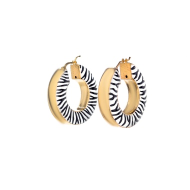 Серьги Francesca Bianchi, кольца, с эмалью, FB25.2-52S золотистый