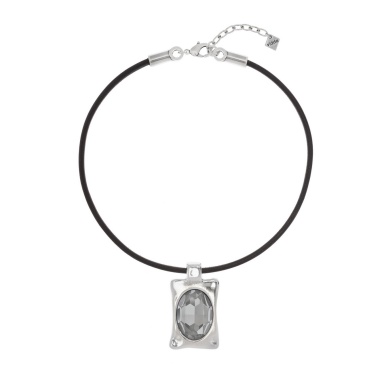 Колье VIDDA, Cibeles, кожаное, с кристаллом Swarovski, VD25.2-02015 серый