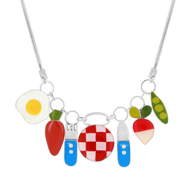 Колье TARATATA, Dinette, с цветной смолой, TT-H25-09115-10M серебристый