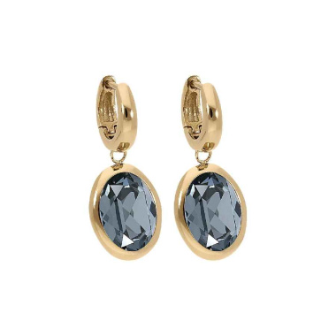Серьги Qudo, Creole TIVOLA small G silver night, 310627 BW/G