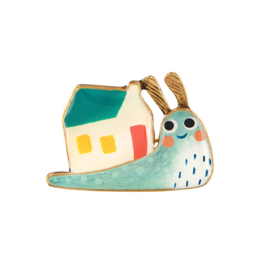 Брошь TARATATA, Sweet Home, с цветной смолой и росписью, TT-T26-04204-30M бирюзовый