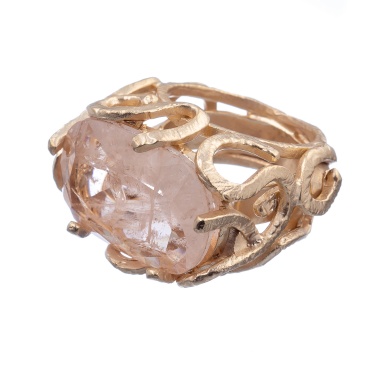 Кольцо Estrosia, с кристаллом, ES-ANM57 бежевый, 17,5