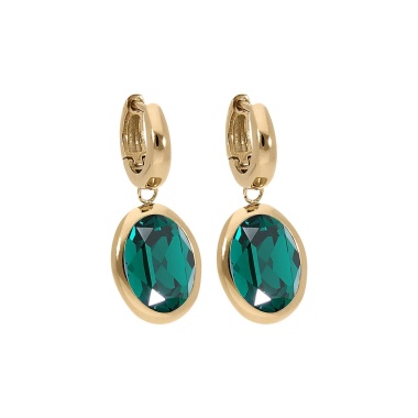 Серьги Qudo, Creole TIVOLA small G emerald, 310522 G/G Серьги Qudo, Creole TIVOLA small G emerald, 310522 G/G