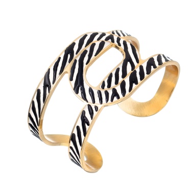 Браслет Francesca Bianchi, кафф, с эмалью, FB25.2-66B золотистый, 7см