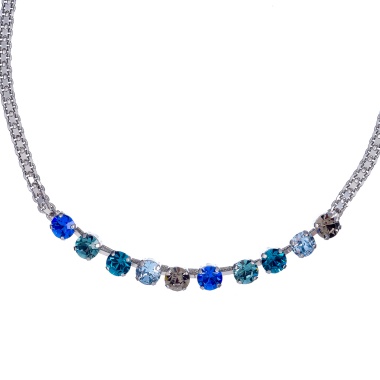 Колье Catherine Bijoux, More is more for crystals, с кристаллами, CB25.1-5323AS голубой