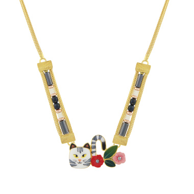 Колье TARATATA, Billy, с цветной смолой,стразами и бусинами, TT-T24-07109-201 белый