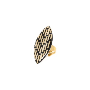 Кольцо Nature Bijoux, Madam Bogolan, с растительным волокном в смоле, NB23.2-19-24971 бежевый