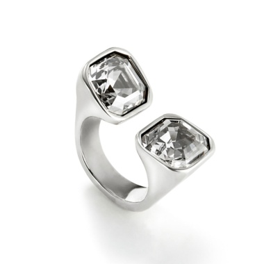 Кольцо UNOde50 Ser Sin Complejos с белыми кристаллами, с серебром ANI0821BLNMTL21