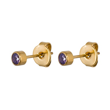 Пусеты Fiore Luna, Cubic zirconia Amethyst, SWE0128 AM G Пусеты Fiore Luna, Cubic zirconia Amethyst, SWE0128 AM G