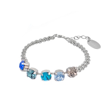 Браслет Catherine Bijoux, More is more for crystals, с кристаллами, CB25.1-5323ES голубой