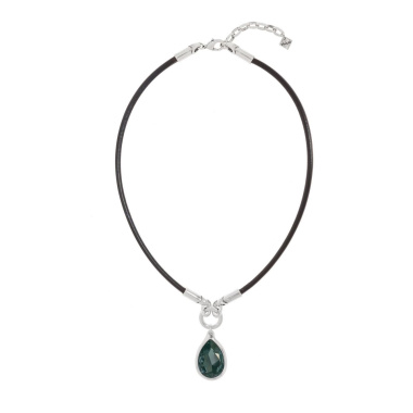 Колье VIDDA, Mermaid, кожаное, с кристаллом Swarovski, VD25.1-02070 зеленый, 55см