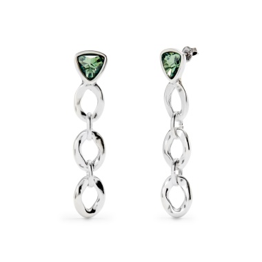 Серьги UNOde50 Ser Camaleonica с зелеными кристаллами, с серебром PEN0981VRDMTL0U