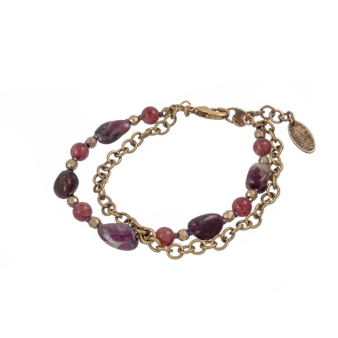 Браслет Lanzerotti, Elisir, двойной, с кварцем и турмалином, LZ-25.10-307 розовый