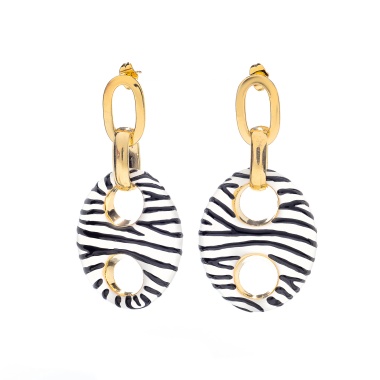 Серьги Francesca Bianchi, с эмалью, FB25.2-BSOR21 золотистый