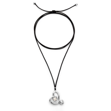 Ожерелье UNOde50 Ser Expresiva с белым кристаллом, с серебром на текстильном шнурке COL2012CRSMTL0U