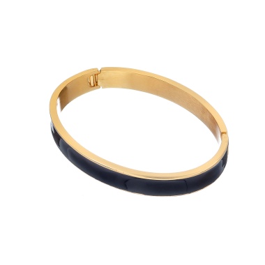 Браслет Francesca Bianchi, кафф, с эмалью, FB25.2-7A черный, 6,5см