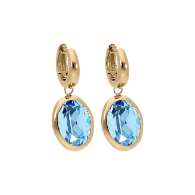 Серьги Qudo, Creole TIVOLA small G aquamarine, 310516 BL/G Серьги Qudo, Creole TIVOLA small G aquamarine, 310516 BL/G