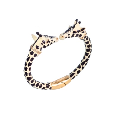 Браслет Polina Firenze, кафф, жираф с эмалью и кристаллами, PF25.2-BR4306 бежевый