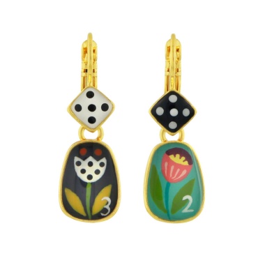 Серьги TARATATA, Jeu De L`oie, асимметричные, с цветной смолой, TT-H24-01707-20M золотистый Серьги TARATATA, Jeu De L`oie, асимметричные, с цветной смолой, TT-H24-01707-20M золотистый