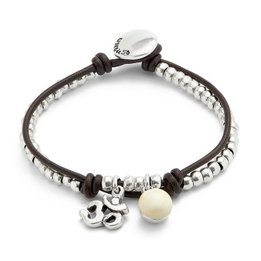 Браслет UNOde50 Ser Fascinante с белым муранским стеклом, с серебром PUL2531MFLMTL0M