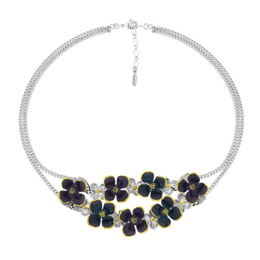 Колье TARATATA, Hortensia, смола, золотая краска, микрошарики, TT-H25-13121-109 фиолетовый